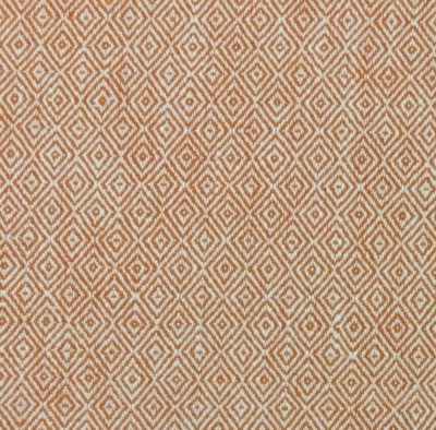 BALLARD DESIGNS AUSTELL MANDARIN ORANGE DIAMOND LINEN FABRIC BY THE YARD 54"W - Image 1 of 4