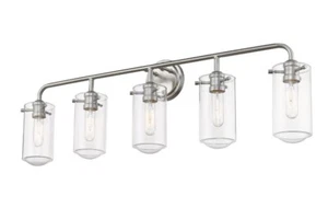 Z-Lite 471-5V-BN Brushed Nickel Bathroom Light Fixture 5 Lights NEW - Picture 1 of 5