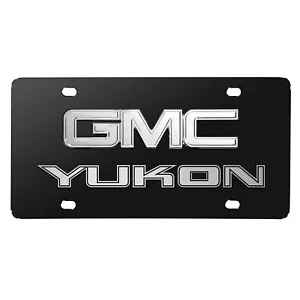 GMC Yukon Double 3D Logo Black Stainless Steel License Plate - Bild 1 von 5