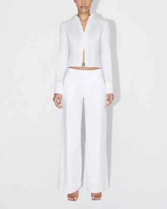 KHY BY KYLIE JENNER Popeline Low Rise Hose Farbe weiß Größe 6 - Bild 1 von 6