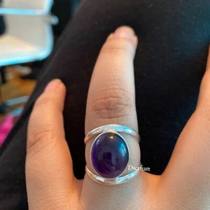 Amethyst Gemstone Ring, 925 Sterling Silver Handmade Designer Ring - Picture 1 of 9
