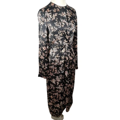 Vince 100% Silk $425 Eden Branch Twist Drape Dress Floral Midi Size M - Image 1 of 4