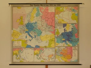 Der zweite Weltkrieg Europa Deutsches Reich Wehrmacht 1968 Wandkarte 207x182cm - Bild 1 von 6