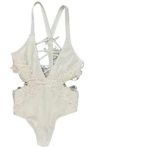 ASOS Womens Premium Lace Appliqué Strappy Back Swimsuit One Piece  Size 4US - Picture 1 of 5