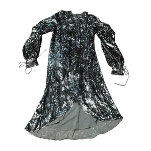 ASOS Silver Sequin Hi-Low Formal Dress Size 10 Slip Holiday Party & NYE Ready - Picture 1 of 9