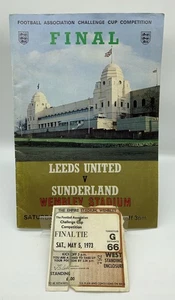 RARE Leeds United v Sunderland 1973 FA Cup Final Programme + Ticket - Picture 1 of 4