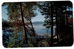 Blue Mountain Lake New York Hemlock Hall Motel enviado por correo 1960 postal vintage - Imagen 1 de 2