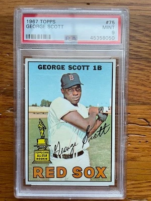 1967 Topps All Star Rookie Cup PSA 9 MINT GEORGE SCOTT Red Sox #75 - Image 1 of 2
