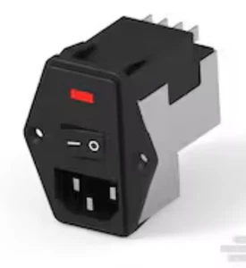 Corcom PE0SSDSXA Power Entry Module Dual AC (SMPS) Input, 10A, 250 VAC, Vertical - Picture 1 of 8