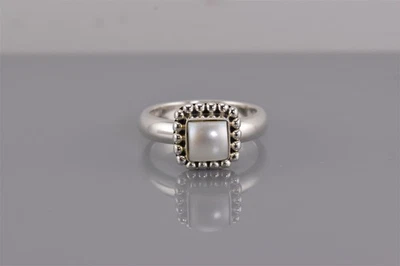 Silpada Sterling Silver Framed R1617 Mother of Pearl Beaded Band Ring 925 Sz: 6 - Image 1 of 4