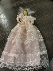 Vintage Weihnachtsschmuck im viktorianischen Stil Biskuitporzellan Engel - Bild 1 von 4