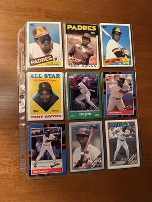 Lote de 16 cartões de beisebol Tony Gwynn • Topps Donruss Fleer Score Padres HOF - Imagem 1 de 2