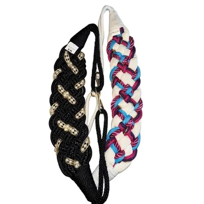 2 CINTOS DE CORDA VINTAGE NOVOS TRANÇADOS pérolas ouro dólar areia feminino pequeno anos 80 - Imagem 1 de 4