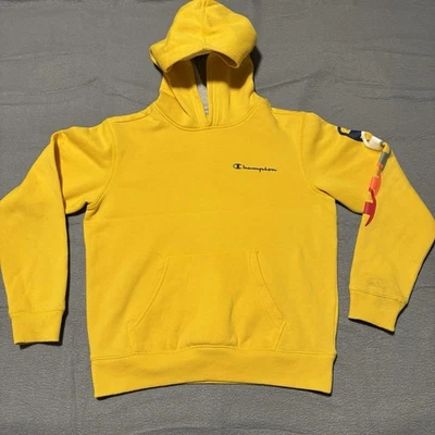 Champion Boys Sudadera con Capucha Pullover Sudadera Talla L Amarillo Manga Larga Bolsillos Foto 1 de 4