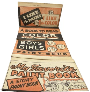 Vintage 30's I Like to paint and color reading books - Imagen 1 de 8