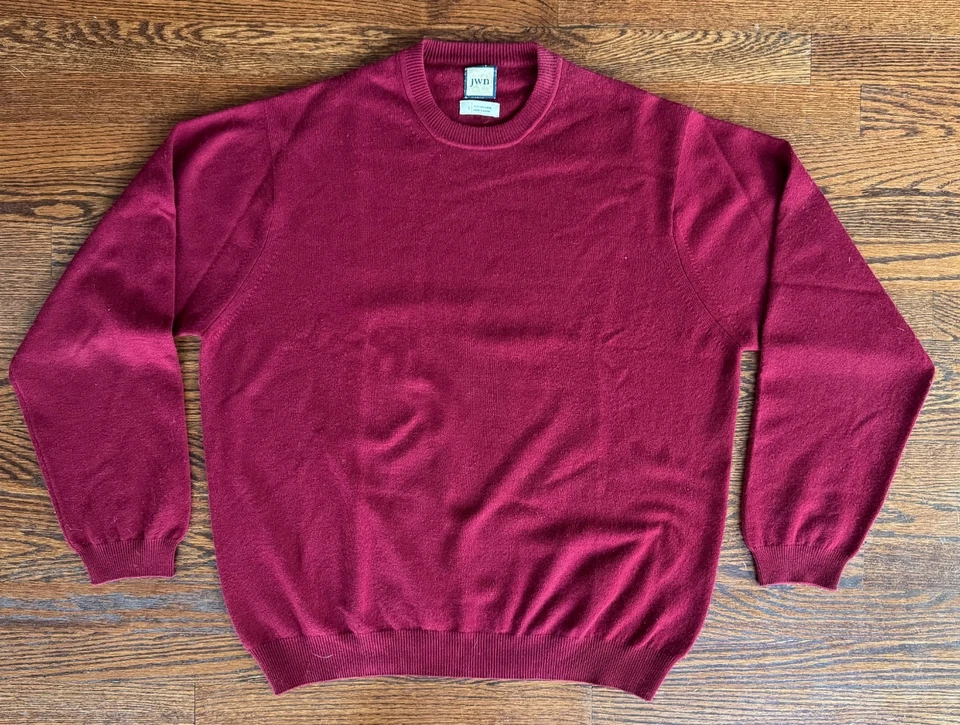 Suéter JWN Nordstrom Para Hombres Grande Rojo 100% Cachemira Cuello Redondo Pullover Tejido Suave Foto 1 de 4