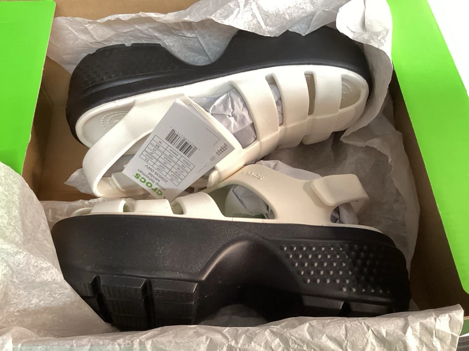 Crocs Stomp Fisherman Women's Sandal Chalk 209938-0WV Men’s 7 Women’s 9