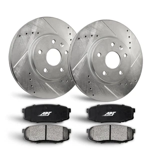 Front Zinc Drill/Slot Brake Rotors + Ceramic Pads for Nissan Maxima 1999-2001 - Picture 1 of 12
