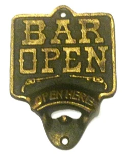 Bar Open Bottle Opener Metal Cast Iron New 5 1/2 x 4 inches - Picture 1 of 4