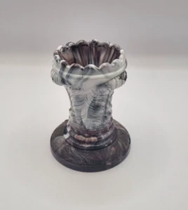 Antique Victorian Brown Grey White Slag Glass Urn shape vase no marking - Picture 1 of 6