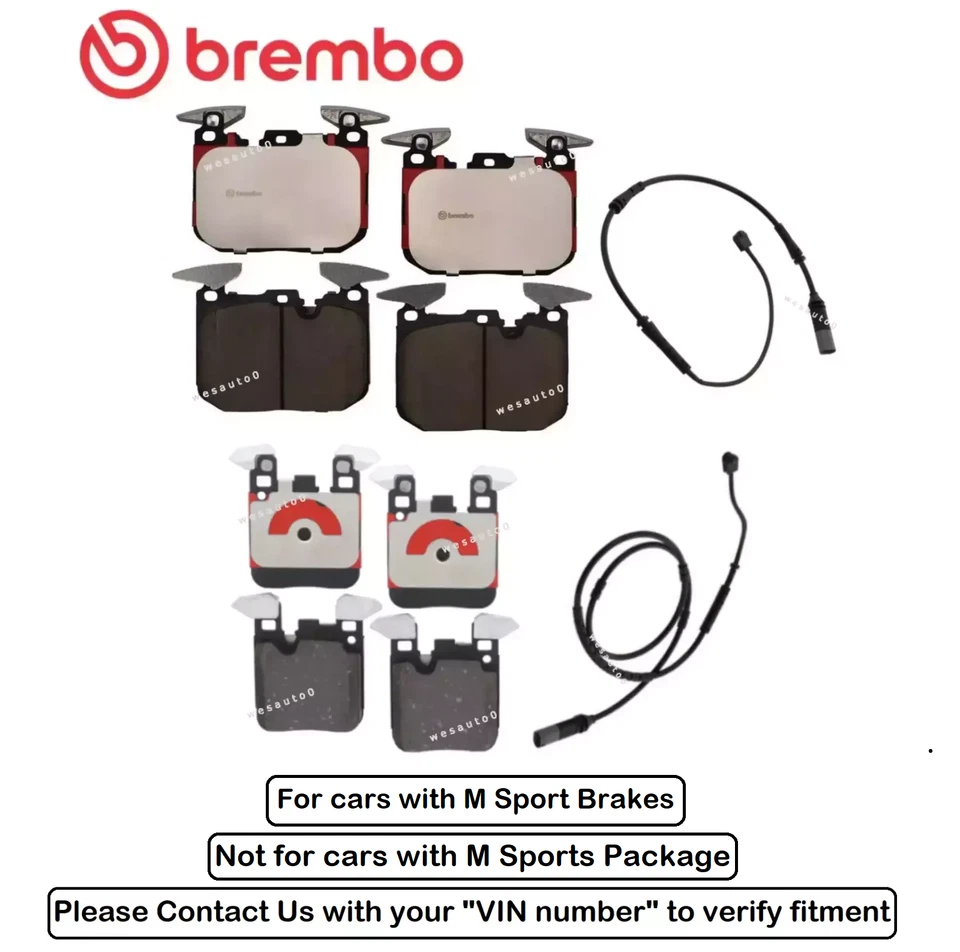 Front & Rear Brake Pad OE Brembo Ceramic +Sensor for BMW 435i / xDrive (M Sport) - Image 1 of 1
