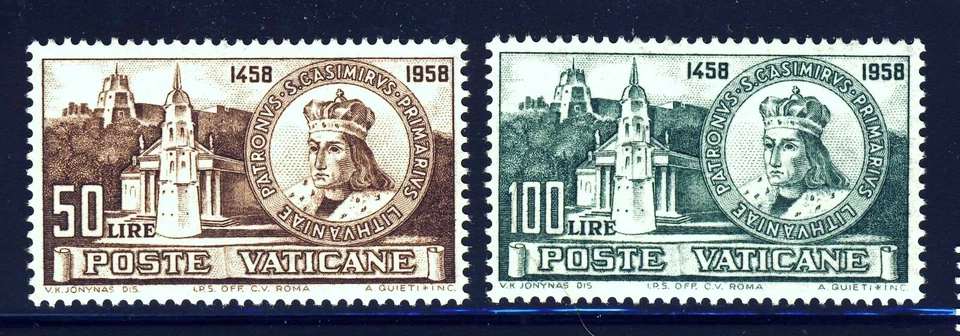 VATICAN CITY . 1959 St. Casimir (264-265) . Mint Never Hinged - Image 1 of 1