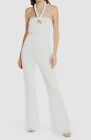 $320 Misha Women's Ivory Cutout Twisted Halter Letizia Jumpsuit Size 10