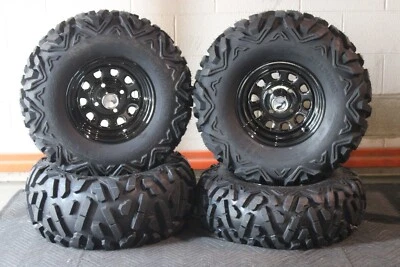 YAMAHA VIKING 700 27" QUADKING ATV TIRE ITP BLACK ATV WHEEL KIT BIGGHORN 12F510  - Image 1 of 4