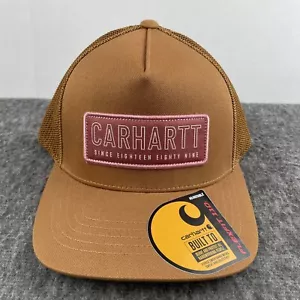 CARHARTT Flexfit 110 Brown Rugged Flex Canvas Mesh-Back Patch Snapback Cap NEW - Picture 1 of 6