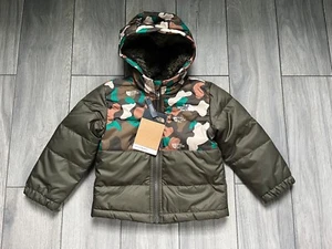 NORTH FACE BOYS INFANT REVERSIBLE MOUNT CHIMBO HOODED JACKET, TAUPE GREEN, NWT - Picture 1 of 3