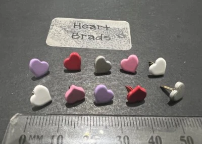 SCRAPBOOKING EYELETS - 10 x HEART BRAD EYELETS - BRAND NEW - image 1 of 4