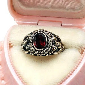 Suarti BA Bali Indonesian Red Garnet Sterling Silver Ring Size 6 - Picture 1 of 3