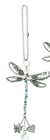 Ganz Hanging Silver Winged Dragonfly Charm with Gold/Clear/Blue Beads ER65875