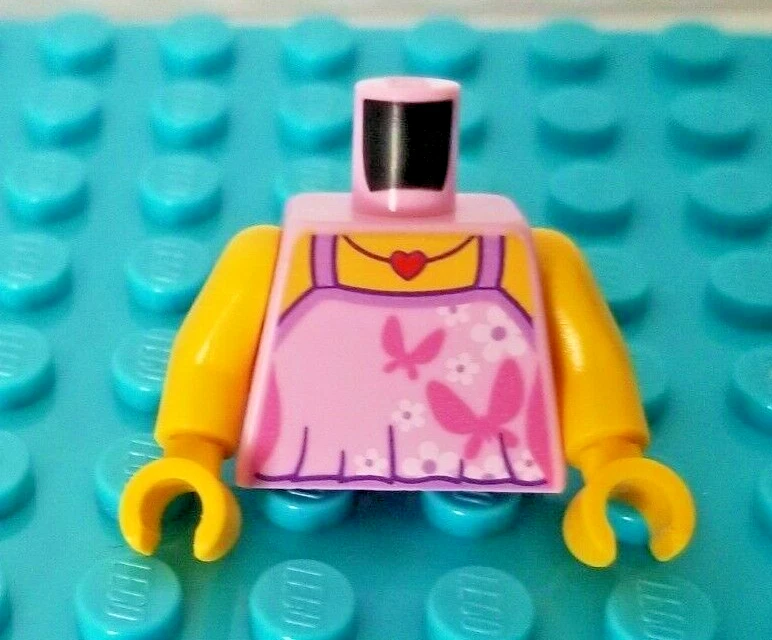 LEGO Girl Pink Shirt Top Torso Body Part Butterfly Heart Necklace MInifigure - Image 1 of 1
