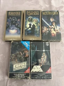 Star Wars. Trilogy Lot Of 5 Vhs Movies 2 Red Tag! - Picture 1 of 8