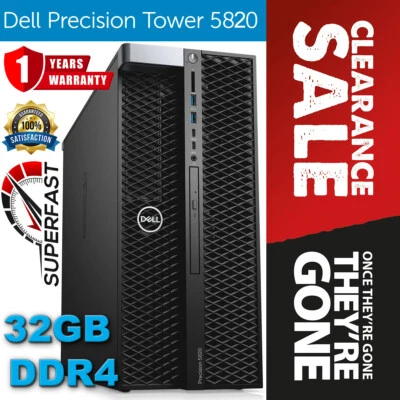 DELL T5820 3.30GHz Xeon W-2155 32GB DDR4 512GB NVMe SSD+1TB SATA Quadro K2200 4G - Image 1 of 4