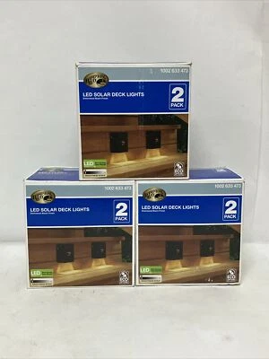 Lot Of (3) Hampton Bay Solar LED Deck Lights Distressed Black Finish Star Design - Image 1 of 4