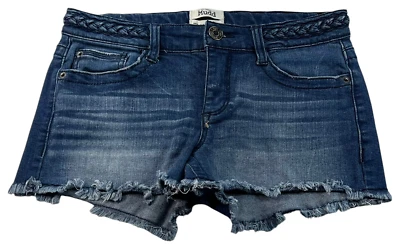 Mudd Shorts Womens Size 5 Blue Denim Strecth Pockets Raw Hem - Image 1 of 4