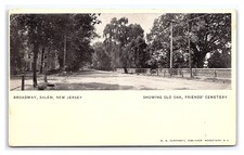 Cartão Postal Vintage Broadway Salem New Jersey Amigos Do Cemitério Quakers C13