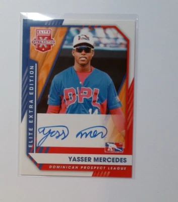 Yasser Mercedes 2021 Panini Elite Extra Edition Dominican Prospect Auto #217 - Image 1 of 2