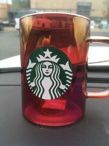 2019 Starbucks Red Iridescent Christmas Edition Mug Glass 14oz - Bild 1 von 3