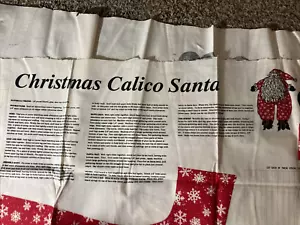 Wamsutta Holiday Christmas Calico Santa Cloth Pillow Cut-out Sewing Pattern - Picture 1 of 5