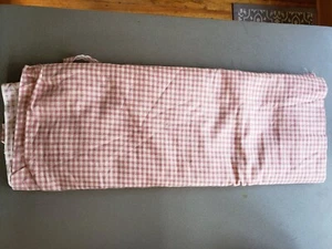 2-3/4 Yards weiß mit Dusty Rose Karomuster Baumwollstoff - Bild 1 von 1