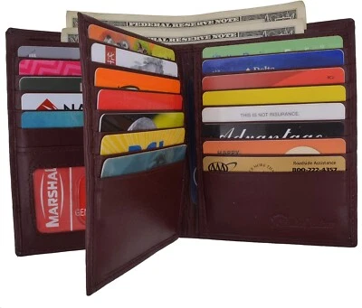 Men's Genuine Leather Bifold Wallet Hipster Credit Card ID Holder RFID Blocking - Image 1 of 4
