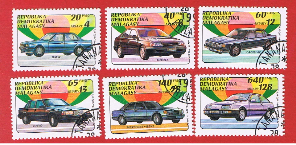 Malagasy #1106-1111  VF used  Cars  Free S/H - Image 1 of 1