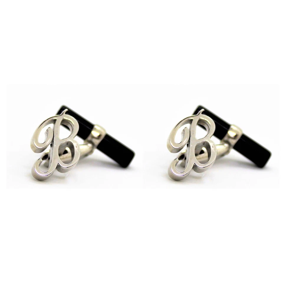 Gemelli Obsigno in Argento 925 e Onice - Lettera B - Immagine 1 di 1