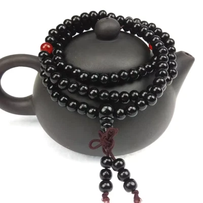 6mm Natural Sandalwood 108Bead Mala Buddhist Meditation Prayer Bracelet Necklace - Image 1 of 4
