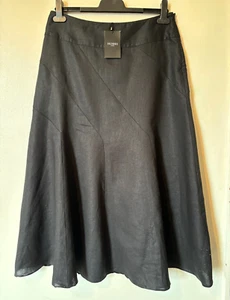 Hobbs Womens Burgess 100% Flax Flared Skirt Size 12 Uk BNWT RRP £79 Black - Picture 1 of 3