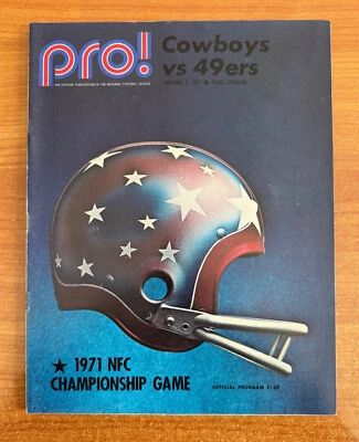 vintage 1971 NFL NFC CHAMPIONSHIP PROGRAM SAN FRANCISCO 49ERS @ DALLAS COWBOYS - Image 1 of 3