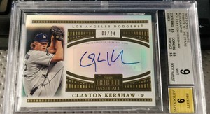 2012 Topps Tribute Clayton Kershaw Auto #5/24 BGS 9 Mint